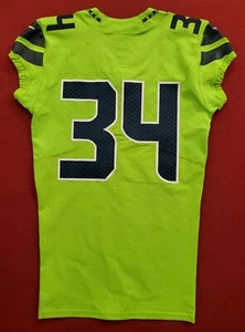 Seattle Seahawks Blank #34 Team-Issued Color Rush Jersey with COA - SA 10646 - Picture 1 of 8