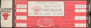 CHICAGO BULLS v WASHINGTON BULLETS 1984 MICHAEL JORDAN Ticket Debut 7"x3"reprint - Picture 1 of 2