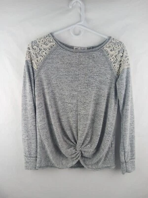 Jolt Shirt Womens M Tunic Top White Lace Long Peasant Sleeve Crochet Round Neck - Image 1 of 4