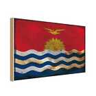 Holzschild Holzbild 20x30 cm Kiribati Fahne Flagge Geschenk Deko