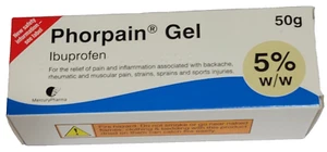Ibuprofen Topical Gel 5% Rapid Pain Relief Back Rheumatic Muscular Phorpain 50G - Picture 1 of 4