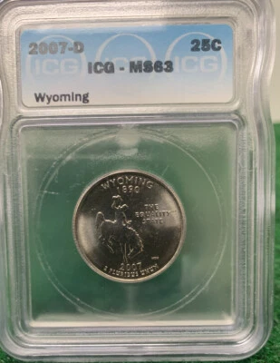 2007-D Wyoming State Quarter ICG-MS63 - Image 1 of 4