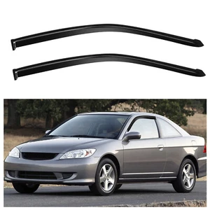 For 01-05 Honda Civic Coupe Window Visor Rain Vent Shade Guard Deflector Black - Picture 1 of 16