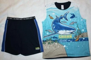 The Children's Place Boy's 2pc Comfy Shark Pajamas Shirt Shorts Set Sz 14 Yrs - Picture 1 of 1