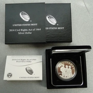 2014-P Civil Rights Act of 1964 Proof Silver Dollar (CR1) - Picture 1 of 7