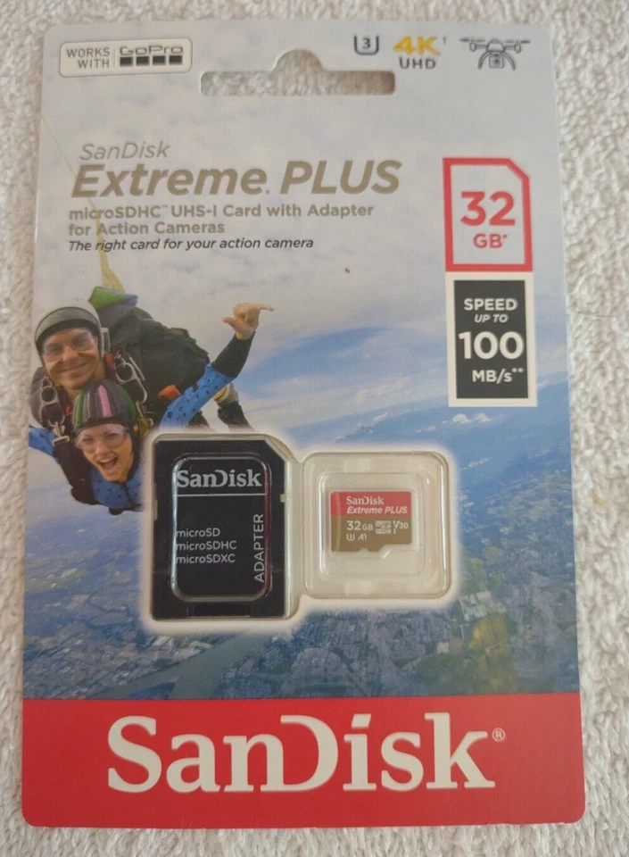 SanDisk Extreme Plus microSDHC UHS-I Card | 32GB SDSQXBO-03G-ATCAA - Image 1 of 1