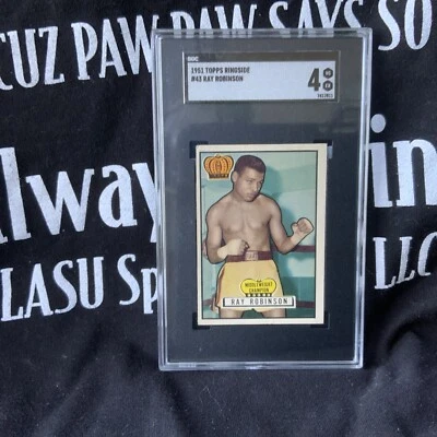 1951 Topps Ringside #43 Sugar Ray Robinson SGC 4 HOF Boxing Card - Image 1 of 2