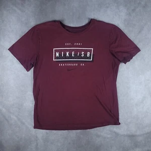 Nike SB Mens T Shirt L Athletic Cut Red Skate Box Logo - Picture 1 of 6