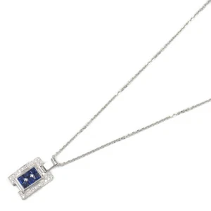 JOYERÍA Zafiro Diamante Collar 18KWG Oro Blanco Usado Mujer Colgante - Imagen 1 de 9