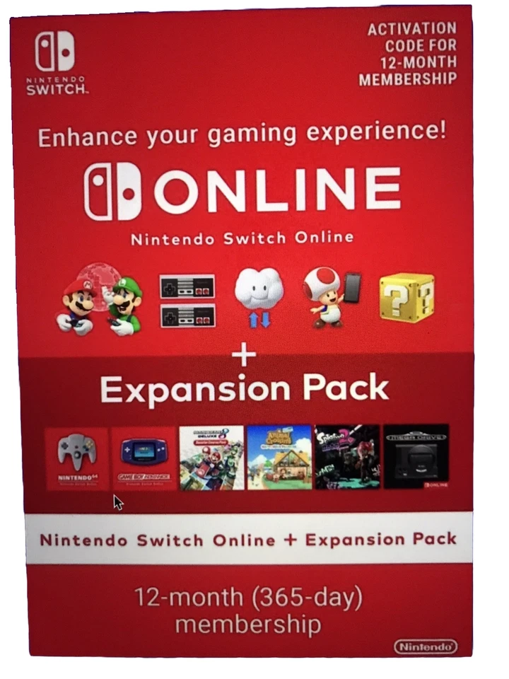 12 Meses de Membresía Nintendo Switch Online + Paquete de Expansión Eshop Key EE. UU. - Imagen 1 de 1