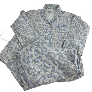 Nick & Nora Pajamas Womens Snake Novelty Print Two Pieces Python L Convertible - Picture 1 of 11
