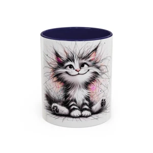Tazza da caffè con accento di gatto carino 11 oz - tazza in ceramica unica per lei - Foto 1 di 4