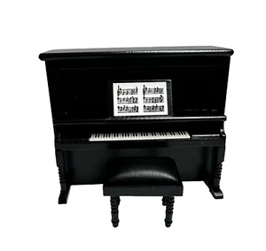 Dolls House Piano & Bench Black Upright Pub Parlour Music Room Furniture 1:12 - Picture 1 of 11