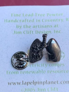 Genuine Fine Handcast Handcrafted Lead-Free Pewter Heart Pin Jim Clift Design - Picture 1 of 5