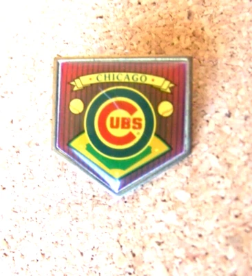 Chicago Cubs pin homeplate shape MLB scratch upper left to center  c40520 - Image 1 of 4
