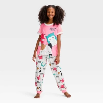 Squishmallows Pijama Conjunto Camiseta Pantalones Dormir Niñas M L XL Fifi Fox Cam Gato Búho Foto 1 de 4
