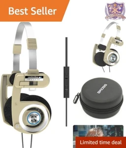 On-Ear Headphones Plastic Rhythm Beige Wired 3.5mm Audio Remote Music Sound - Picture 1 of 11