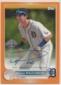 2022 Topps Pro Debut IZAAC PACHECO Autograph ORANGE 04/25 Rookie Auto FCL Tigers - Picture 1 of 2