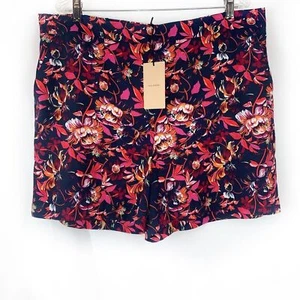 Pantaloncini alogeni tropicali floreali pull on nuovi con etichette vacanza al mare, taglia XL - Foto 1 di 7