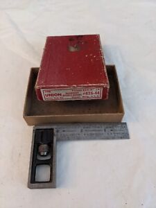 Union Tool Co Hardened 4” Machinist Double Square 625-44 USA Red Box