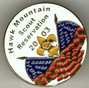 Boy Scouts Hawk Mountain Council 2003 Scout Camp Cloisonné Pin  - Imagen 1 de 1
