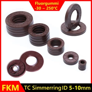 FKM Stangendichtung TC Simmerrings Doppellippe Wellendichtring Innen 5-10 mm - Picture 1 of 10