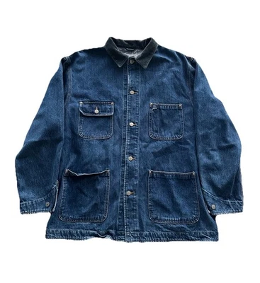 * РЕДКАЯ * - винтажный 80-х - Polo Ralph Lauren - джинсовой ткани Chore куртка - размер XL сделано в США - Изображение 1 из 4