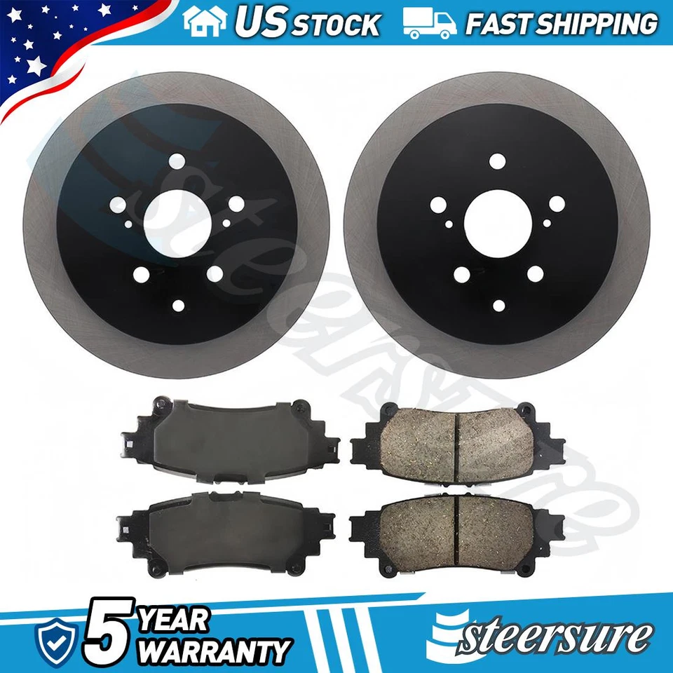 Rear Brake Pads & Rotor Kit for Toyota Highlander 2014-2019 3.5L V6 - Image 1 of 1