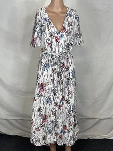 Desigual Women's Dress Floral Print Belted Size XS White/Multi - Picture 1 of 7