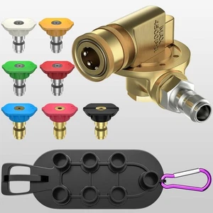 Acoplador Pivotante Lavadora a Presión, Adaptador de Ángulo de Presión 240° con 7 Ángulos,... - Imagen 1 de 7