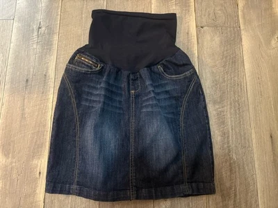 Indigo Blue secret fit denim Maternity mini skirt size M - Image 1 of 4