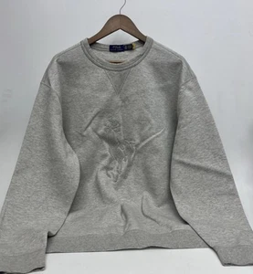Polo Ralph Lauren Gray Textured Big Pony Crewneck Mens Pullover Size 2XLT - Picture 1 of 6