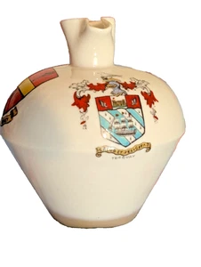 Vintage W H Goss Porcelain 3 Coats Of Arms 4.5" Mini Jug Pitcher Vase Devon  - Picture 1 of 6