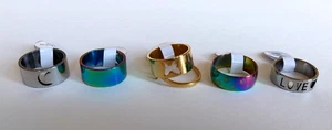 Five Size 17 Stainless Steel Rings (Choose A Set) - Picture 1 of 3