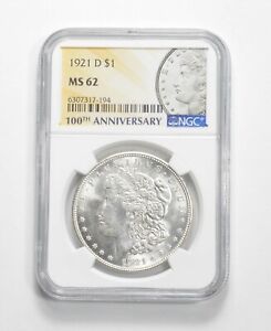 1921-D MS62 100th Anniv 2021 Special Label Morgan Silver Dollar NGC *0049
