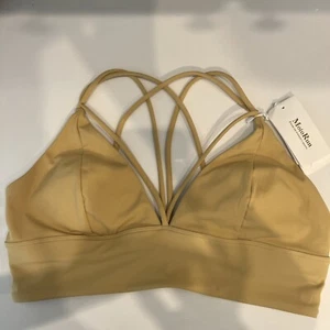 NWT MotoRun Womens Push-up Padded Strappy Sports Bra in Golden Yellow - Picture 1 of 24