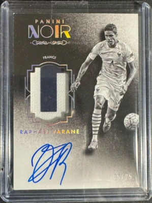 Panini 16-17 Noir Soccer Autographed Memorabilia France Raphael Varane /25 - Image 1 of 2