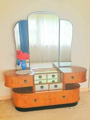 Suite de dormitorio Birdseye Burl vintage Foto 1 de 4