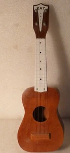VINTAGE USA KAY UKULELE SOPRANO 1950'S BROWN AND WHITE NATURAL WOOD - Picture 1 of 8
