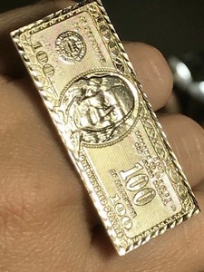 GOLd ring mens multi 2 finger $100 dollar 10k money bar solid size 11 9 10 12 13