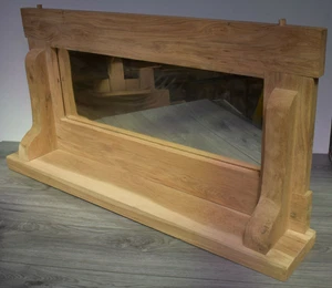 Espejo decorativo grueso con marco de roble | Espejos vintage, espejo de roble - Imagen 1 de 3