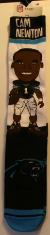 Cam Newton Carolina Panthers Player Socks Size Large 10-13 NFL Team Apparel New Cover