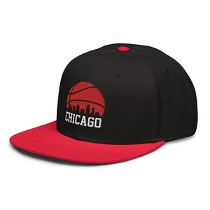 Baseballmütze Chicago Basketball Skyline Retro Bulls Druckknopflasche - Bild 1 von 8
