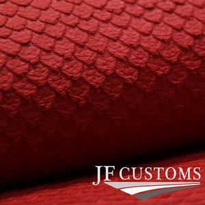 RED LEATHER SCALE PATTERN 100cm x 100cm QUALITY PREMIUM CRAFT TEXTILE DSG1 - Picture 1 of 4