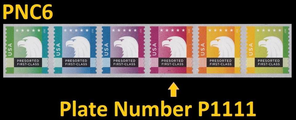 US 5013-5018 5018a Spectrum Eagle presorted first-class 25c PNC6 MNH 2015 - Image 1 of 1
