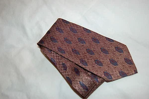 NWT Vintage Valentino Cravatte Silk Tie Made in Italy Brown/Beige/Turquoise - Picture 1 of 9