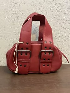 NWOT Free People Say Yes Bag Small Oval Red Leather - Picture 1 of 6
