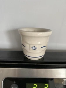 Longaberger Woven  Traditions Votive Candle/Toothpick Holder Cup Blue Pottery - Picture 1 of 3