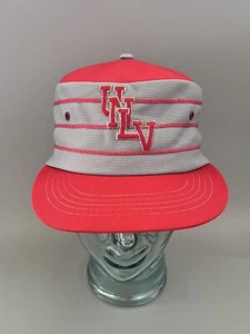 VINTAGE UNLV Rebels Striped SnapBack Pillbox Baseball Hat Cap MLB Official Tag - Picture 1 of 11