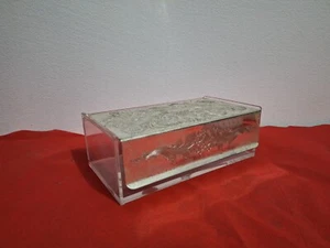 Scatola WMF Plexiglass Metallo Design Vintage Versilbert Anlaufgeschutzt Germany - Foto 1 di 10